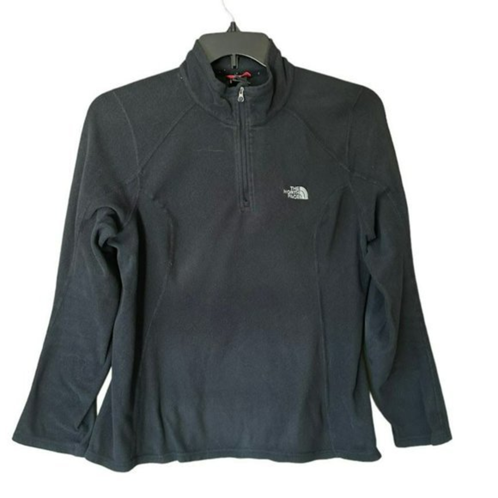 The North Face Black Polartech Quarter Zip Pullover Fleece Jacket Womens‎ L